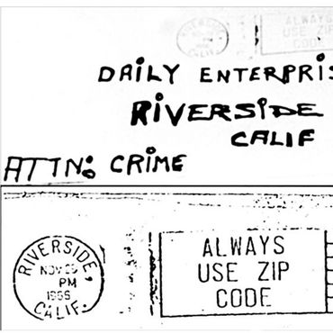 Envelope sent to the Daily Enterprise with the confession.