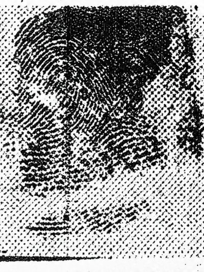 Fingerprint image from 1947 newspaper clip
