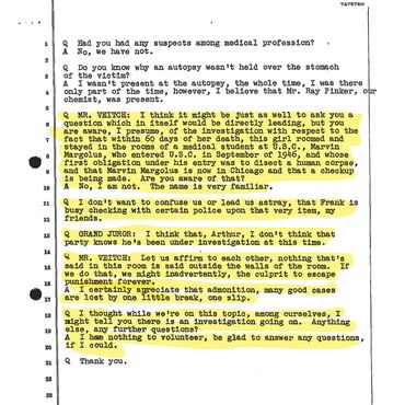 LAPD Officer Harry Hanson grand jury testimony, 12/6/1949 - highlighted section page 16