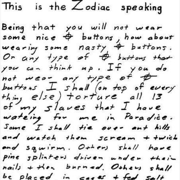 Zodiac letter