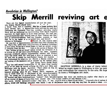 Wellington Daily News article about Skip Merrill, page 1