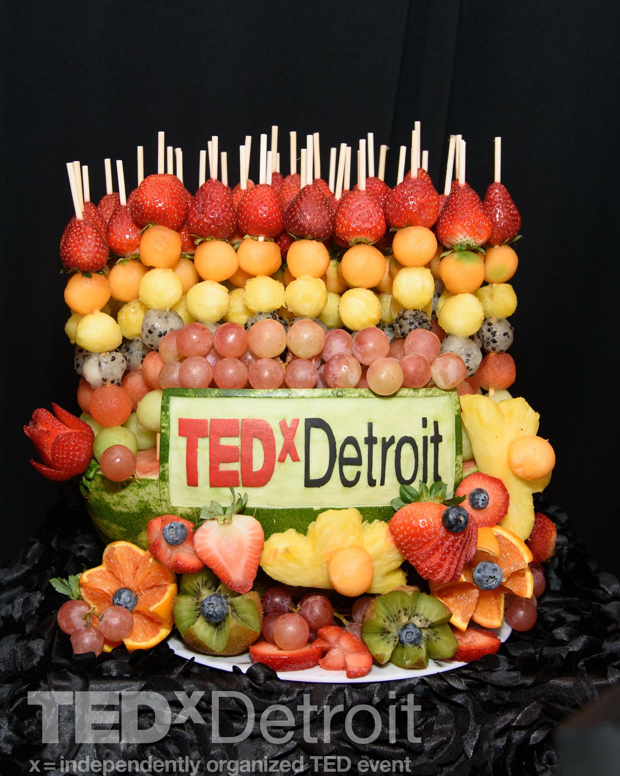Here's a portion of our custom fruit display designed by BAPM Consulting produced by Gift Fantasy.