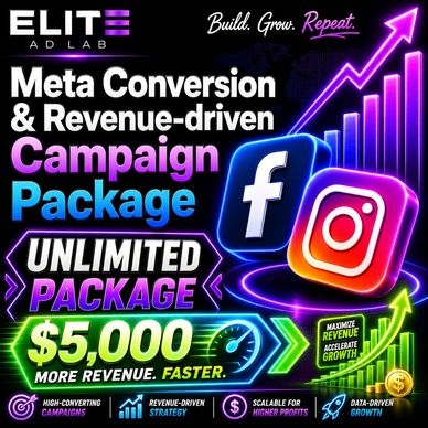 Meta conversion and revenue-driven campaign package for Facebook and Instagram growth.