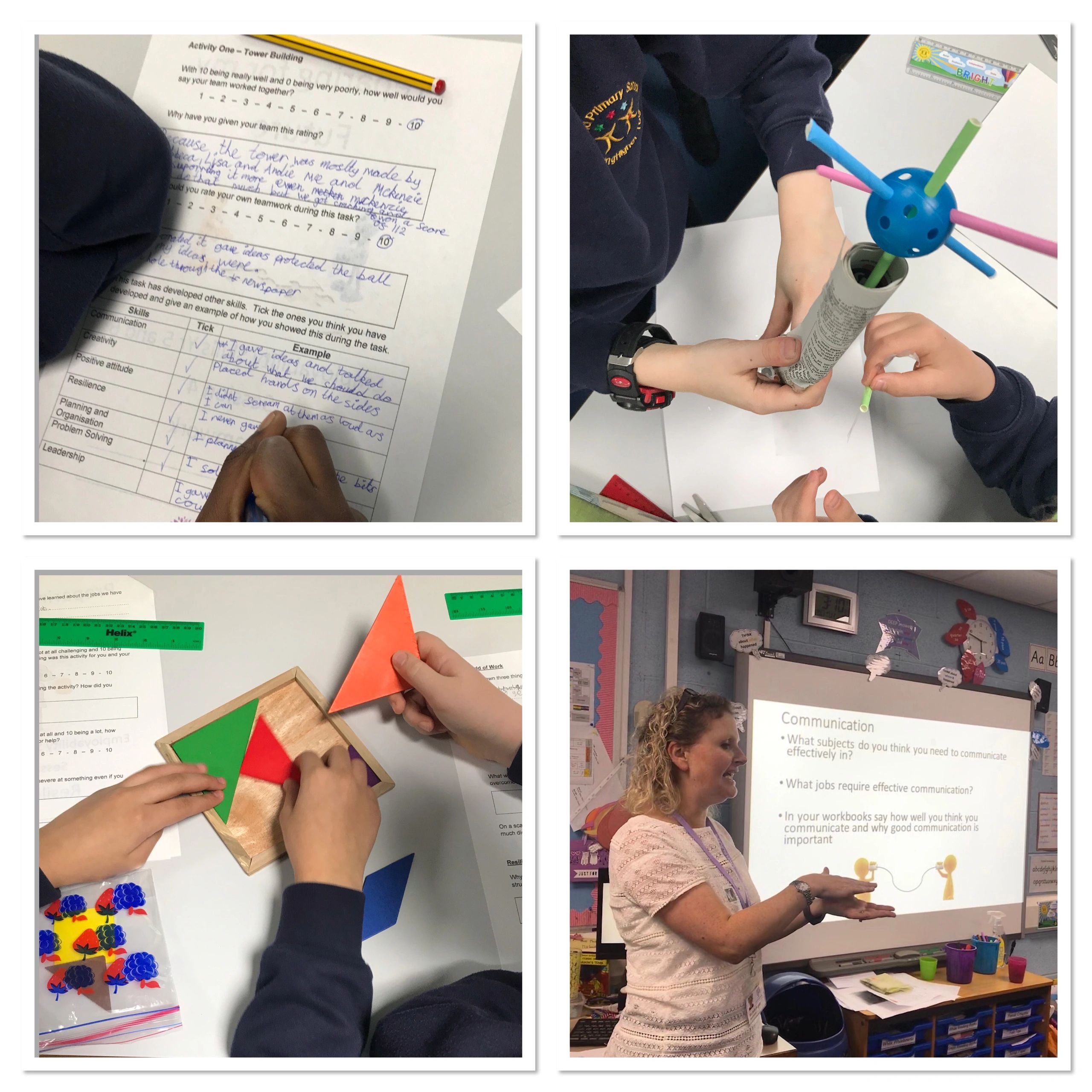 Building a tower and a tangram puzzle from employability skills  lessons