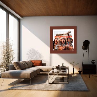 Artwork "Stop Harassment" by sakiemma, in an living-room.