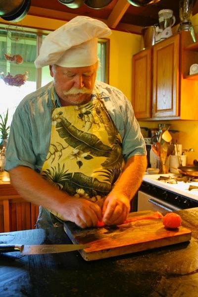 Stewart Blackburn preparing food