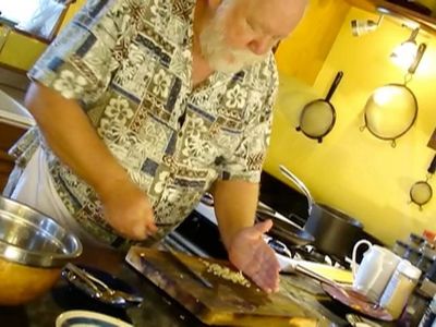 Stewart Blackburn preparing food