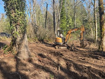 Site Clearing with a Backhoe