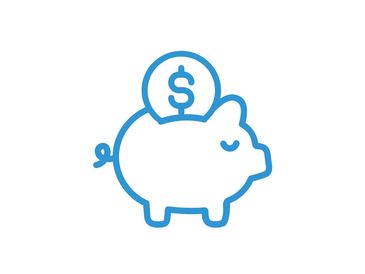 piggy bank with a coin being dropped in