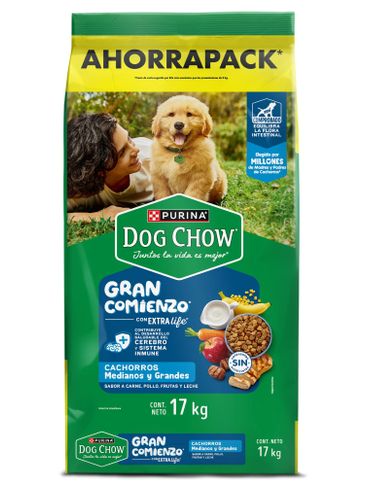 Bag of Purina Dog Chow Gran Comienzo puppy food.