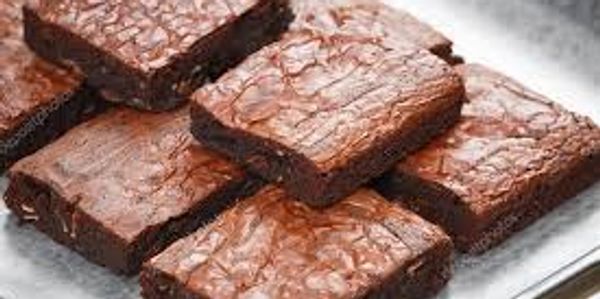 Beautifully stacked fudgy brownies