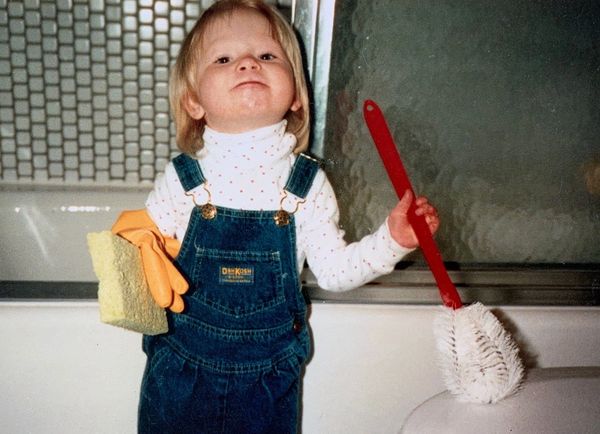 Sarah learns to clean young