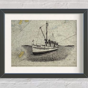Maine art drawing chart Monhegan LauraB