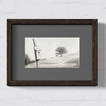 Local history art drawing pencil Veasey nuns hill