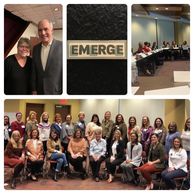 This is a collage of four photos taken during Emerge PA training.