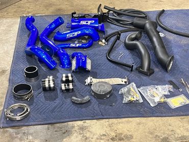 About to install performance diesel parts with a really awesome blue color.