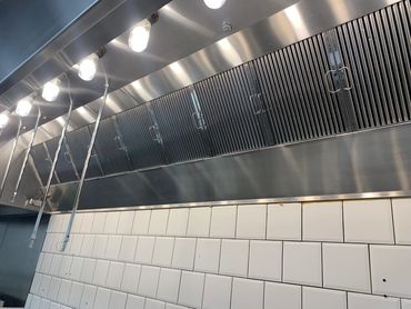 Completed and polished hood cleaning