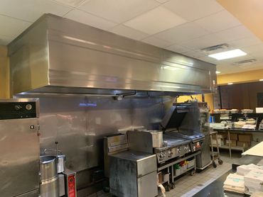 Completed and polished hood cleaning