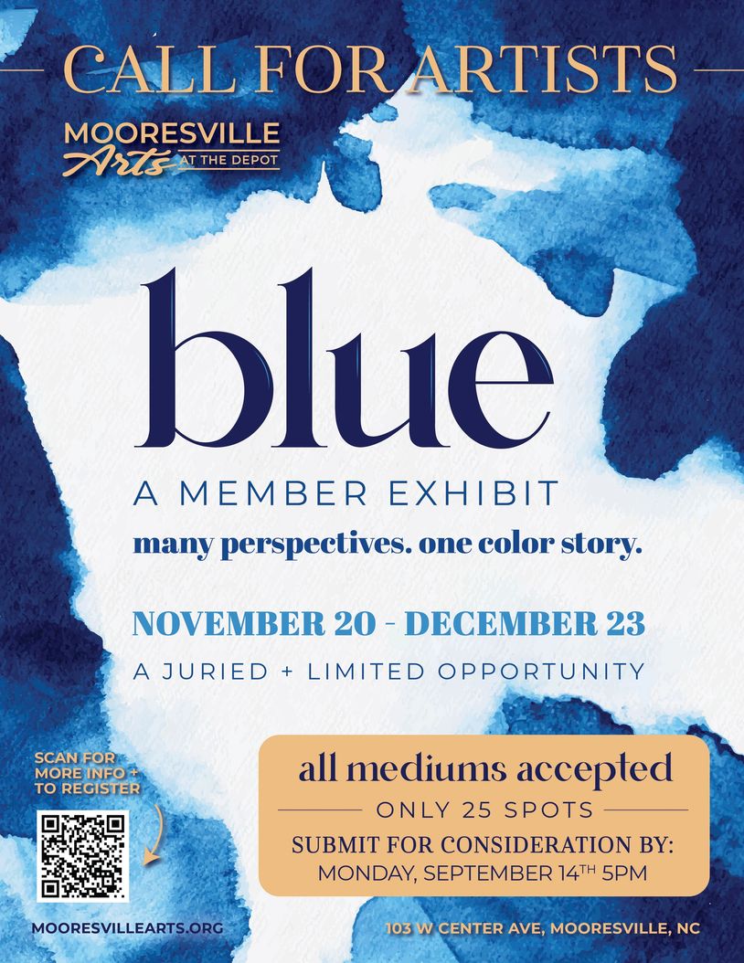 Call for artists: Blue exhibit at Mooresville Arts.