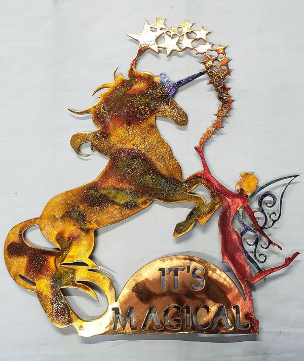 Unicorn its magical custom metal art