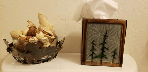 Kleenex holder and custom Bowl Metal art