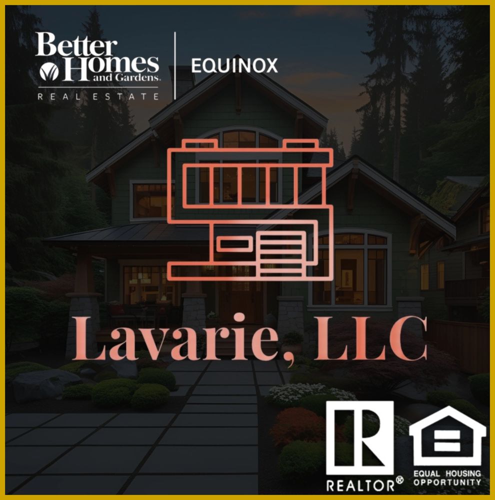 Real estate logo for Lavarie, LLC with Better Homes and Gardens Equinox branding.