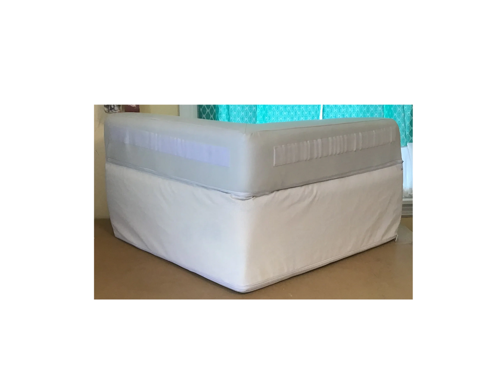 Reupholstered boat cushion. Backview detail. velcro and zipper placement.