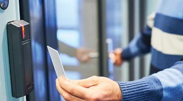 Man using Card on Access Control
