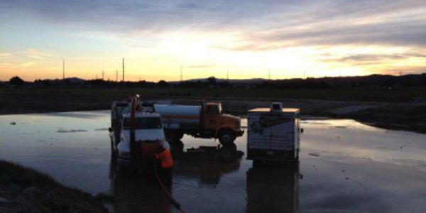 Pipeline Cleaning Truck, 2000 gallon Water Truck, and a CCTV Inspection Truck at the end of the day.