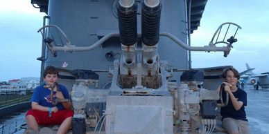 cub scouts on battleship