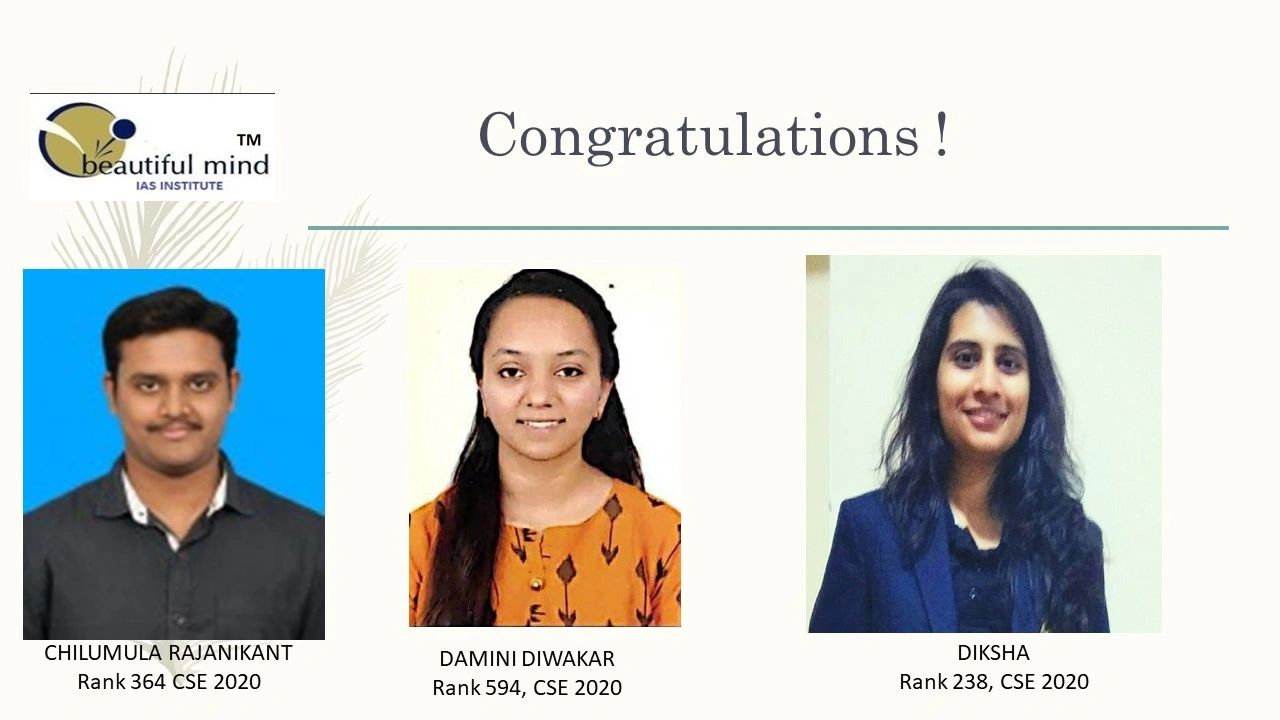 Students of Beautiful Mind-IAS who cleared CSE 2020