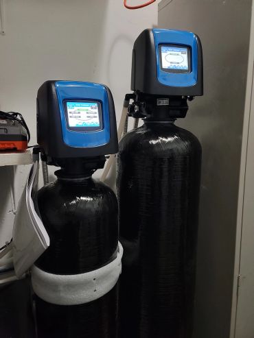 Pentair water softener and whole-home water treatment system installation.