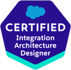 Certified Integration Architecture Designer badge with Salesforce logo.