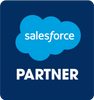 Salesforce Partner logo with blue cloud and white text.