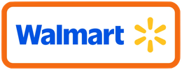 Walmart logo with blue text and yellow spark.