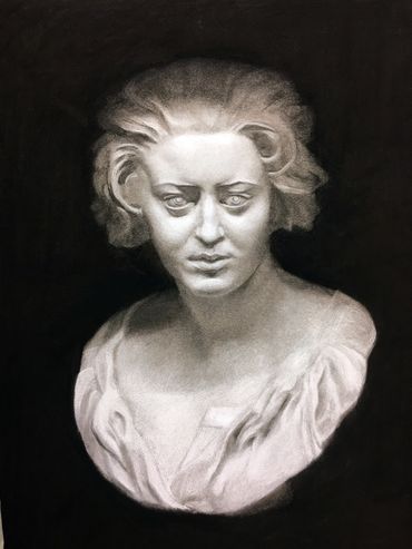 Chalk and charcoal drawing of Constanza