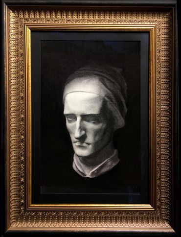 Charcoal drawing of Dante