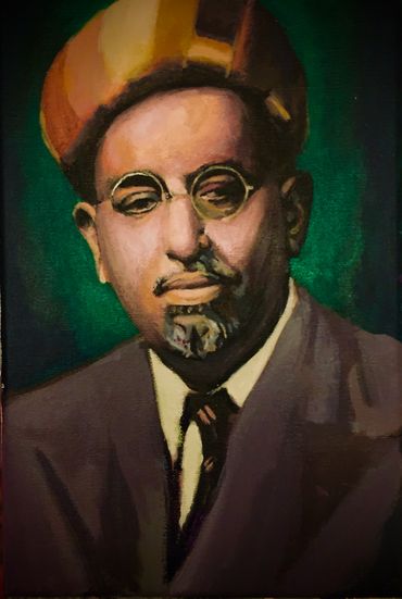 Acrylic painting of Seth Dawoodbhoy Hajee Nasser