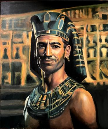 Ancient Egyptian Man, Oil on Canvas
