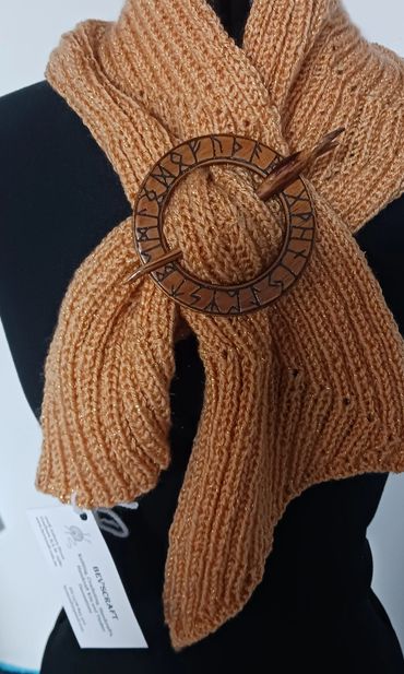 bevscraft.com.au handmade rune scarf pin, t-shirt tie clip,shawl clip, clothing clip