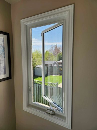 Casement windows installed in Barrie — smooth operation and energy-efficient seal perfect for cold w