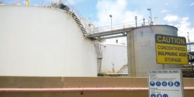 Anodic protection in sulphuric acid tank prevents tank wall corrosion.