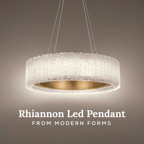 With a thick reclaimed crystal shade, the Rhiannon pendant makes a bold statement.