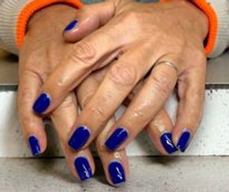 This a a beautiful blue colour a client had with her gel nails
