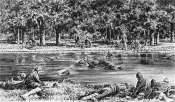 Bloody Pond during the battle of Shiloh