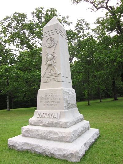 Monument to the 51st Indiana Infantry at Shiloh