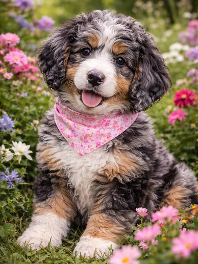 Standard Bernedoodle.
Age: 2 years
Weight: 50 pounds
Shedding: Very Little