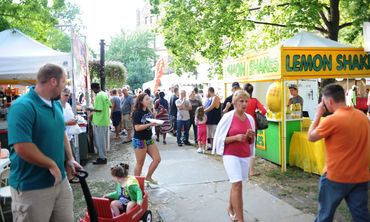 People walking thought the festival