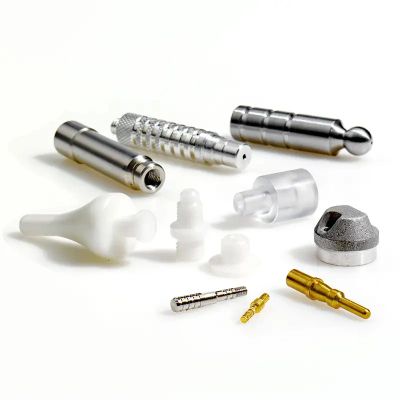 Various small metal and plastic precision parts.