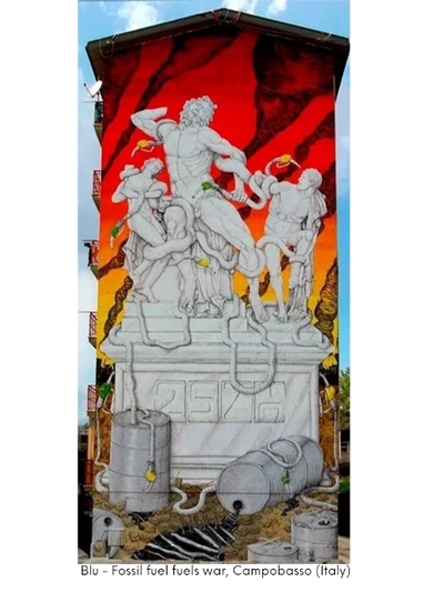 Blu - Fossil fuel fuels war, Campobasso (Italy)